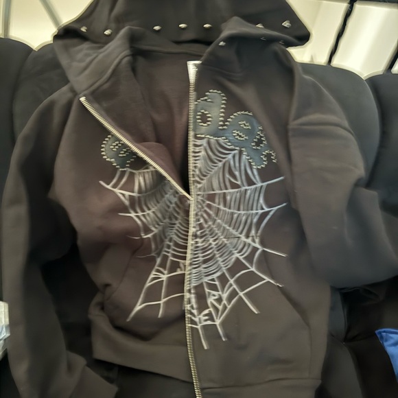 Sp5dr OG WEB STUDDED ZIP HOODIE. Still in packaging from original website. - Picture 8 of 9